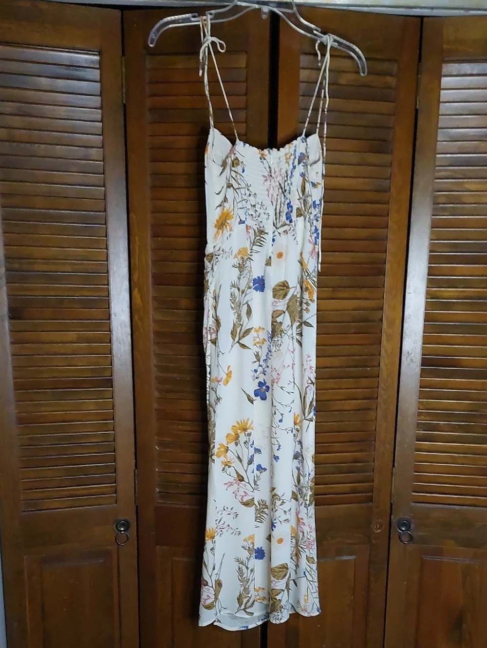 Reformation Cream Floral Kourtney Side Slit Midi Dress Sz 2 - Picture 6 of 16